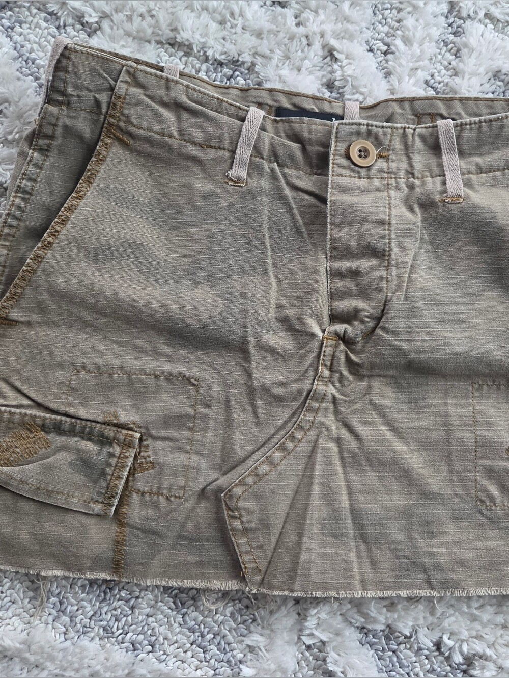 Y2K Vintage Cargo Camo Mini Skirt Green Brown